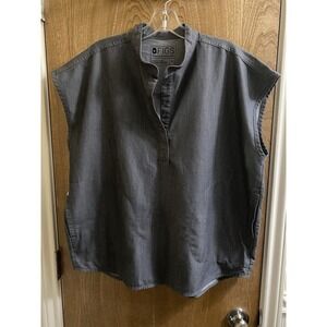 FIGS Rafaela Scrub Top V-Neck Graphite Grey Sleeveless M WXXSW1003 PO#1273